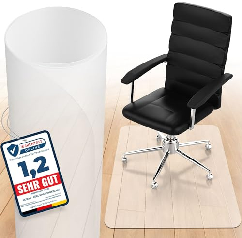 KLINOO Bodenschutzmatte | Bürostuhl Unterlage in milchweiß | rutschfest und Kratzfest | Made in Germany (90x120cm)