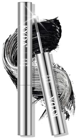 KYDA Washable Metal Mascara, Schwarz Extra Slim Super Curling Voluming Eyelash, Borstenlose Metallwimpernbürste, Dauerhaftes, nicht abblätterndes Pigment