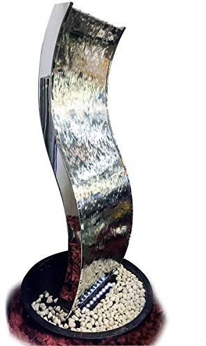 KÖHKO® Wasserwand „Otter“ mit LED-Beleuchtung aus Edelstahl 23002 Springbrunnen Wasserspiel