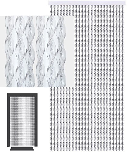 DEFACTO Fadenvorhang Türvorhang 100 x 210 cm – Faden-Glitzer-Hängevorhang für Türen – Christall PVC-Vorhänge, PVC-Streifen, glitzernder Glanz – hergestellt in Italien - Tokio