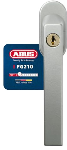 ABUS Abschließbarer Fenstergriff FG210 AB210 - Fensterknauf mit Druckzylinder, gleichschließend - ABUS-Sicherheitslevel 3 - 59486 - Silber