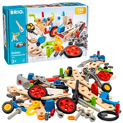 BRIO Builder 34587 Box 136 TLG. - Das kreative Konstruktionsspielzeug aus Schweden - Der ideale Einstieg in die Welt des Bauens und Bastelns - Für Kinder ab 3 Jahren