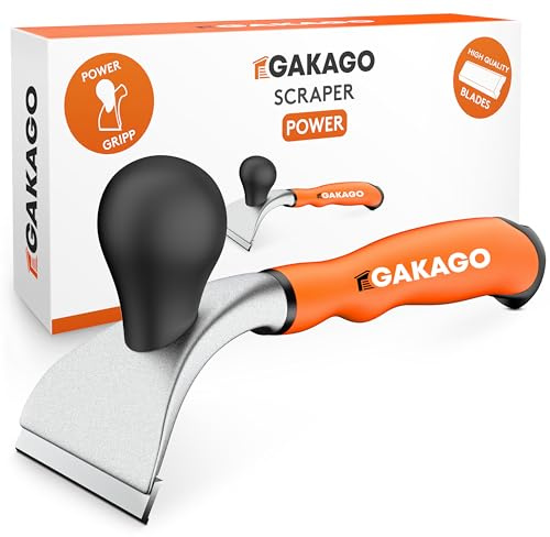Gakago Kraft-Schaber - Hochwertige 65mm Ziehklinge aus langlebigen Wolframcarbid - Ergonomisch & rutschfester Universalschaber für Holz, Metall, Beton oder Stein - Leicht & handlich beim Arbeiten