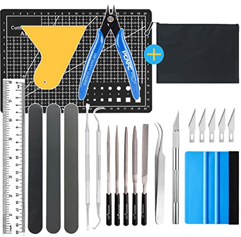 X SIM FITNESSX 22 Stück DIY Bastelwerkzeug Basic Tools Werkzeuge Kraft Handwerk Set Feilen Werkzeuge Set für Auto Modellbau DIY Reparatur Fix Kit Specksteine Gundam Modell Werkzeuge