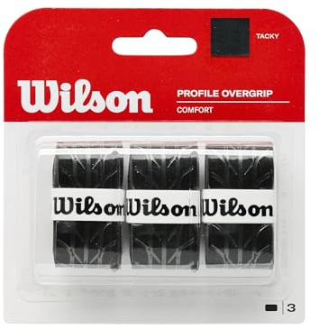 Wilson Overgrip Griffband, Profile Overgrip, 3 Stück, Schwarz, WRZ4025BK