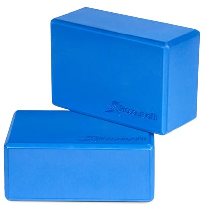 ProsourceFit Foam Yoga Blocks, High Density Eva Yoga Bricks (Set of 2), Aqua