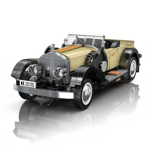 TRavesty Technik Retro Auto Bausteine Bausatz, 897 Teile Klassiker MOC Auto Modellbausatz, Sportwagen Bausteine Rennwagen Modell DIY Spielzeug Geschenk für Erwachsene