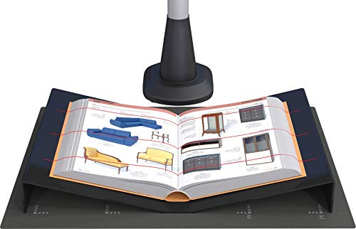 JOURIST Buchwiege für Aufsichtscanner, Scanfläche bis A3 | Aus schwarzem Acryl; hält aufgeschlagene Bücher in Position für den Overhead-Scanner