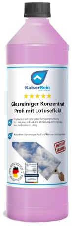 KaiserRein Glasreiniger Konzentrat mit Lotuseffekt 1L unser Profi Fenster-Reiniger I Fenstersauger geeignet I streifenfrei für Glas Fenster und Spiegel