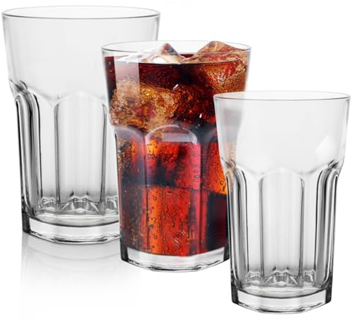 Gläser 6er Set 350ml Cocktailgläser | Trinkgläser Latte Macchiato Gläser Glas | Wassergläser spülmaschinenfest