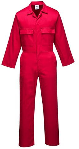 Portwest S999 Herren Euro-Arbeitskleidung Polycotton Overall Arbeitsanzug Rot, L