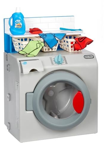 Little Tikes Washer Dryer - Realistic Pretend Play Appliance for Kids - Interactive Toy Washing Machine with 7 Laundry Accessories and Realistic Sounds - for Ages 2+