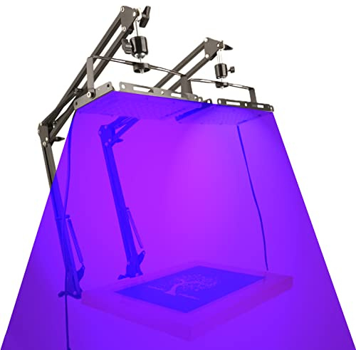 Dorhui UV-Licht für Siebdruck, insgesamt 50 W LED-UV-Siebdruck-Belichtungslicht und Lichtständer für Cyanotypen und Foto-Emulsionsset, 2 Stück