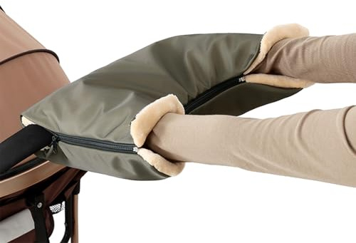 Handwärmer Kinderwagen Handschuhe Handmuff mit warme Fleece und Baumwolle Innenseite Wasserdicht und Winddicht Reißverschluss Stroller Handmuff Universalgröße für Kinderwagen, Buggy
