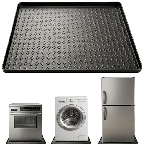 Silikon Kühlschrankmatte, 60x60cm, Kühlschrankmatten mit Erhöhtem Rand Kühlschrank Tropfschale Kühlschrank Bodenschutz, Unterkühlschrank Matten Bodenschutzmatte für Trockner Waschmaschine Tische
