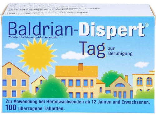 Baldrian-Dispert Tag überzogene Tabletten zur Beruhigung, 100 St. Tabletten