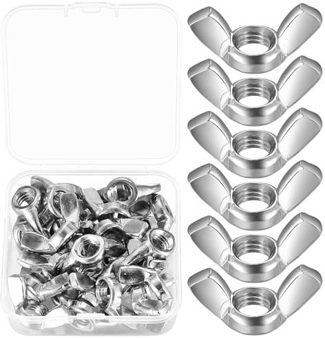 25 Stück M8 Flügelmuttern Edelstahl, Schmetterling Flügelmuttern Sortiment Kit, Metrische Gewinde M8 Schmetterlingsmutter, Schmetterling Muttern, Schraub Flügelmuttern