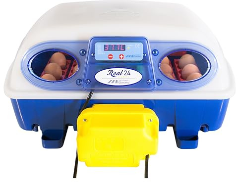 Borotto Real 24 | Brutautomat Vollautomatisch Inkubator Eier 24 oder 96 Kleine Professionelle Brutmaschine mit Automatischem Eierwendemechanismus, Temperaturregelung | Hergestellt in Italien