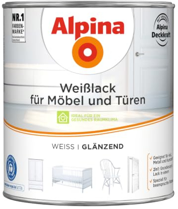 Alpina Weißlack für Möbel und Türen 2 Liter glänzend