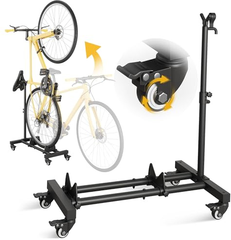 Sttoraboks Vertikaler Fahrradständer, Freistehender Indoor-Fahrradständer Aufrechter Fahrradbodenständer mit einstellbarer Höhe für Garage & Wohnung - für Räder bis zu 29"