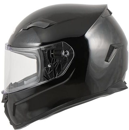 MTR S-6 Evo Integralhelm, Motorradhelm ECE 22.06 Zertifiziert - Maximale Verkehrssicherheit, Robuster & Leiser Motorrad Helm, Kinn & Kopf Belüftung, Ratschenverschluss, Klares Visier, Schwarz, XS-XXL