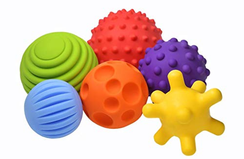 FANCY Baby Sensorik Balls - Babyspielzeug ab 0 3 6 8 Monate, Greifball für Babys, Multi Texturierte Motorikspielzeug, Massagebälle, Mehrere Größen Spielzeug, Baby Ball (Taktiliki) (L)