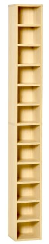 HOMCOM 204 CD-Regal schmal 12 Ebenen 175 cm, Eichenfarbe