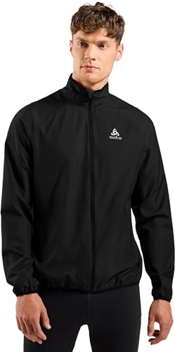 Odlo Essential Light Herren Laufjacke – leicht, winddicht, atmungsaktiv | Leichte, winddichte Odlo Laufjacke mit Belüftungszonen, Regular Fit und Reißverschlusstasche – aus 100 % recyceltem Polyester