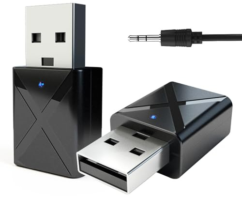 Bluetooth 5.0 USB-Empfänger und 4-in-1-TV-Transmitter-Adapter mit 3,5-mm-Digital-AUX-Kabel für Lautsprecher, PC, Kopfhörer und Auto