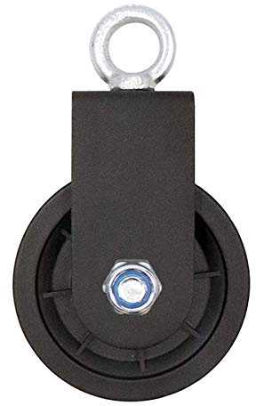 LFJ 90mm Seilrolle mit U Haltebügel, Block Umlenkrollen für Seile DIY Gym Fitnessgeräte Kabelmaschine Drahtseilrolle, 1PC