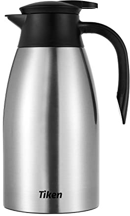 Tiken 2L Thermoskanne Edelstahl Doppelwandige Vakuumisolierung Isolierkanne Kaffeekanne