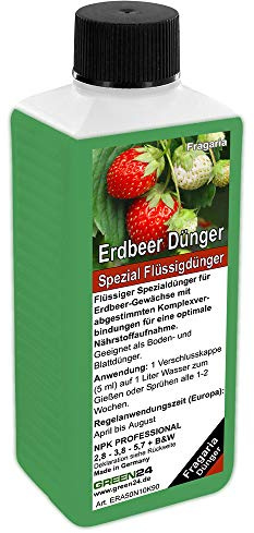 GREEN24 Erdbeer-Dünger – 250ml NPK Spezialdünger für Fragaria × ananassa | Fördert süße Früchte & kräftiges Wachstum | Ideal für alle Erdbeersorten