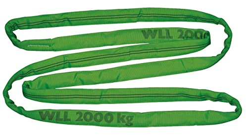 Kerbl works Rundschlinge, Hebeschlinge, grün, 3 m, Tragkraft 2.000 kg/4.000 kg, PES, doppelt ummantelt, Bau, Kran, Transport