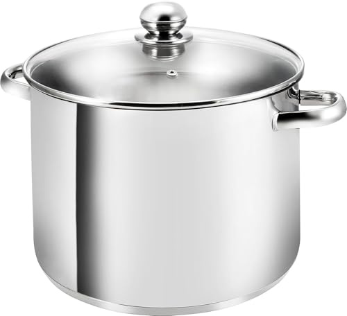 Kopf XXL Kochtopf Grandis Ø 30 cm, geeignet für alle Herdarten inkl. Induktion, 15 Liter Topf aus hochwertigem Edelstahl mit Glasdeckel