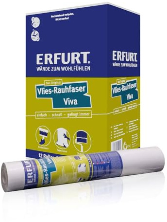 Erfurt Vlies-Rauhfaser Viva 15X0.53 DIY Vlies Rauhfasertapete 12 Rollen 1000658