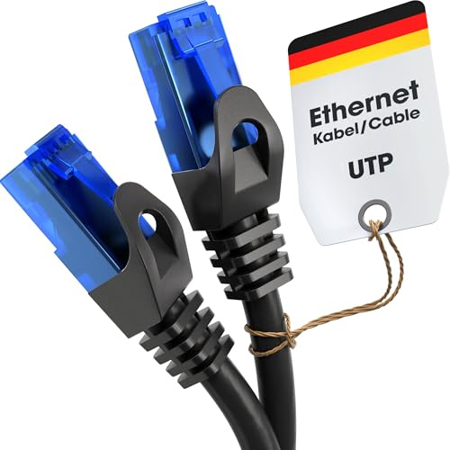 KabelDirekt Netzwerkkabel – Überträgt maximale deutsche Glasfaser-Geschwindigkeit – Netzwerk, Ethernet Kabel, LAN & Patch Kabel – 1,5m – In 0,25-30m – Gigabit-Netz, Router/Modem, RJ45 (schwarz)