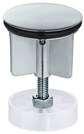 WENKO Exzenterstopfen verchromt - Waschbeckenstöpsel, 38,5 mm, 4 x 4 cm, Silber