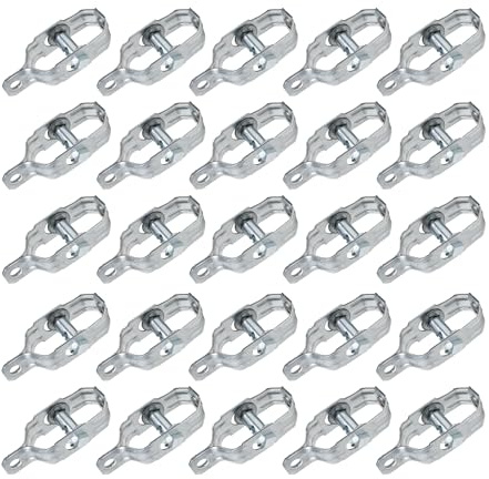 DOJA Industrial | Drahtspanner aus verzinkt Stahl | PACK 25 | Spanner für spanndraht, maschendraht, draht, zaun | Maschendrahtzaun, Zaunspanner, Gartenarbeit unter anderen Verwendungen.