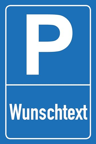 AllesKlaro® - Wunschtext Hinweisschild - selbst gestalten - Parkplatz blau - Hochformat - stabile 4 mm Verbundplatte (30 x 20 cm)