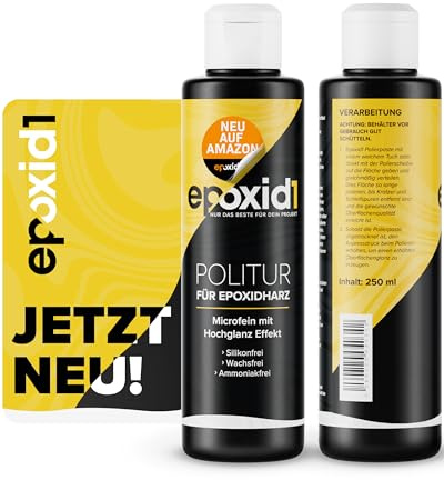 epoxid1® Polierpaste Epoxidharz | 250ml | Epoxidharz Polierpaste für Hochglanz-Finish | Microperl-Technologie | Politur für Kunstharz, Resin & Kunststoff