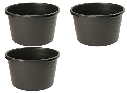 3x Uniqat Mörtelkübel 40 Liter Schwarz