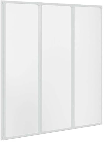 vidaXL Duschwand 141 x 132 cm 3 Paneele Faltbar, Badewannen, Faltwand, Duschabtrennung, Duschkabine