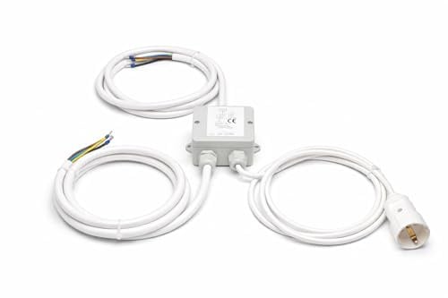 Power Splitter 2m Herdverteiler Stromverteiler Küchenverteiler Küchen Anschluss Box Backofen Kochfeld Ceran Induktion Herd White