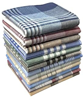 emlstyle Herren Taschentücher 100% Baumwolle Handkerchief mit Karomuster