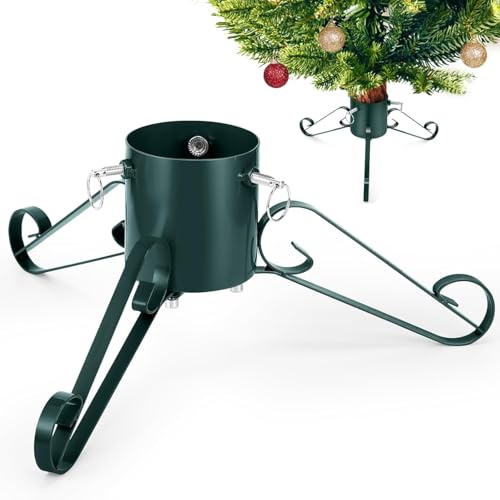 LATERN 53CM Metall Weihnachtsbaumständer, Schwerlast Weihnachtsbaumhalter Ersatz Weihnachtsbaumhalterung mit Flügelschraube Passend für 3,5CM - 9CM Baumstangen, 120CM - 250CM Kunstbaum
