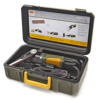 Proxxon Bandschleifer BS/E (Präzision Schleifer 80 W; je 2x Schleifband 10 x 330 mm K80, K180; Schleifarm Schwenkbar) 28536