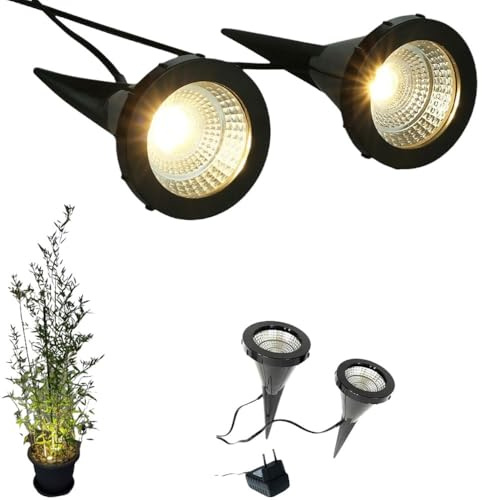 Dapo® 2x LED-Pflanzen-Strahler JASMIN Handschalter LED-Spot-Blumen-Zimmerpflanzen-Blumenkübel-Blumentopf-Spotlight Dekorations-Stimmungs-indirekter-Spot