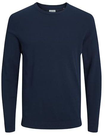 JACK & JONES Herren Jjebasic Knit Crew Neck Noos Pullover, Navy Blazer 1, M EU