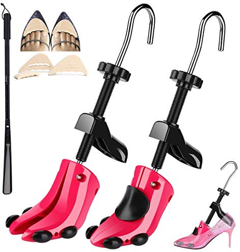 JJDPARTS High Heel Schuhspanner Damen, 4-Wege High Heel Schuhdehner, Schuhweiter für Einstellbare Länge und Breite mit Schuhlöffel (Für Damenschuhe EU Größe 33.5-40, High Heel)