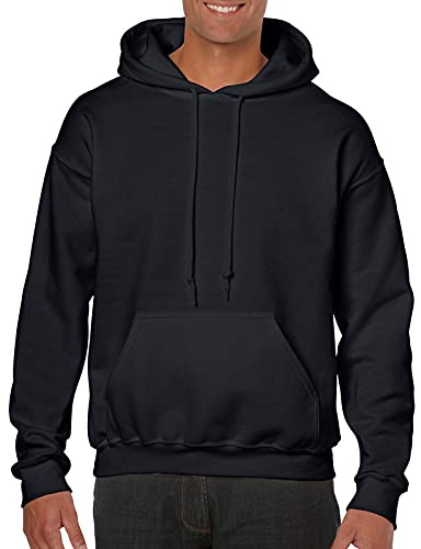 Gildan Herren Sweatshirt Adult 50/50 Cotton/Poly. Hooded Sweat, Einfarbig, Gr. X-Large, Schwarz
